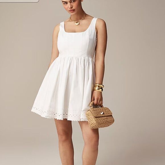J. Crew Dresses & Skirts - J. Crew White Eyelet Hem Mini Dress